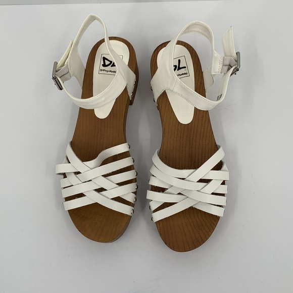 DL Dirty Laundry Helsinki sandal platform shoe woven white woven new 40 9 - Picture 4 of 6